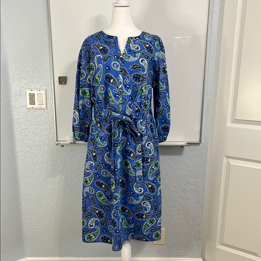 Croft & Barrow Blue Paisley Women's Dress L